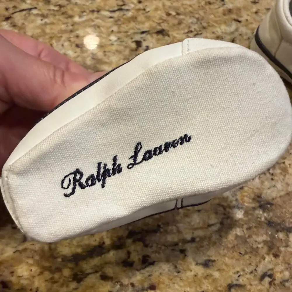 Ralph lauren baby white canvas shoes